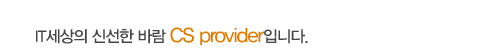 IT¼¼»óÀÇ ½Å¼±ÇÑ ¹Ù¶÷ CS providerÀÔ´Ï´Ù.